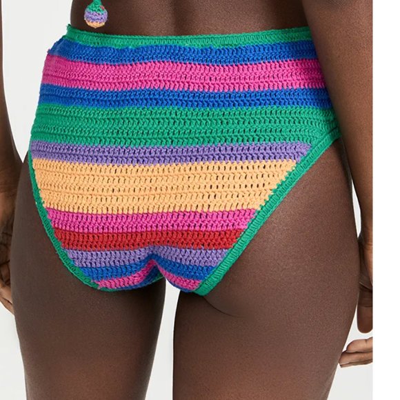FARM RIO  Bruna's Stripes Crochet Bikini Bottom - Picture 4 of 5